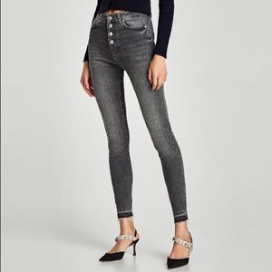 Zara Grey High waisted jeans
